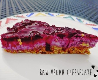 Raw vegan cheesecake met rood fruit