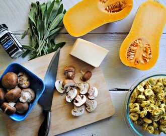 Tortellini with Butternut Squash, Sage, and Mushrooms