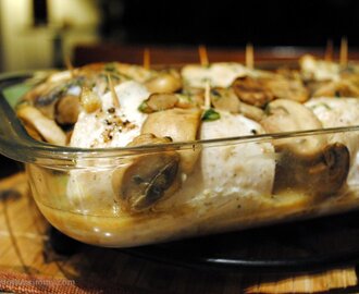 Still Keeping it Lean In-Between with Spinach Stuffed Chicken Breasts in Mushroom Sauce