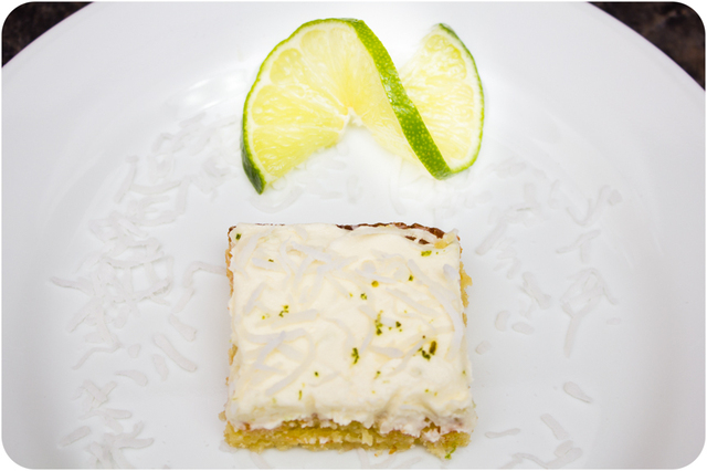 Lime, Coconut & White Chocolate Blondies