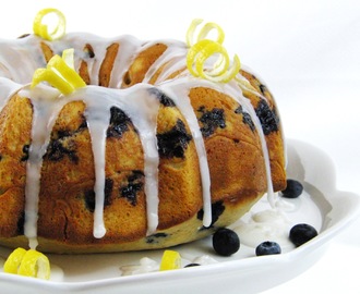 Lemon Blueberry Bundt Cake, an almost-fat-free dessert...