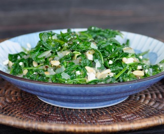 Spinach with Feta & Pine Nuts