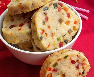 Eggless Slice N Bake Cookies / Eggless Tutti Frutti Cookies (Vegan)