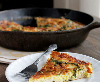 Leftover Turkey Frittata with Spinach and Mozzarella Cheese
