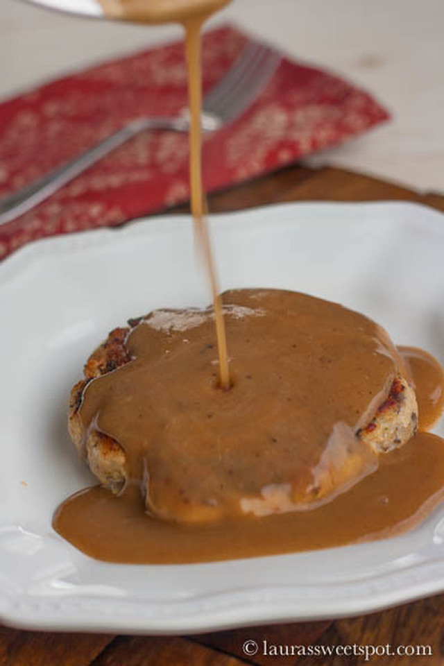 Turkey and Mushroom Meat Loaf Patties with Pan Gravy