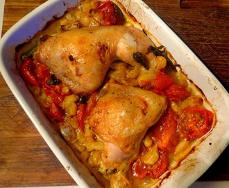 Jamie's makkelijke kippenpoten uit de oven met zoete tomaten
