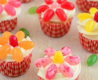 Jelly bean bloemen cupcakes