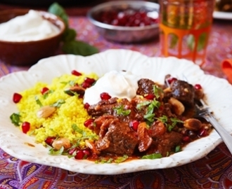 Marockansk köttgryta med granatäpple