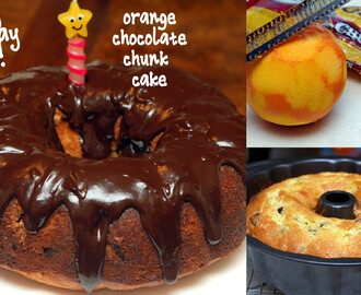 ORANGE CHOCOLATE CHUNK CAKE WITH CHOCOLATE GANACHE!