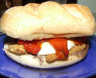 Chicken Sandwich with Mozzarella and Roasted Red Pepper