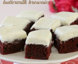 Red Velvet Buttermilk Brownies with Cream Cheese Frosting