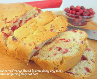 Cranberry Orange Bread {gluten, dairy and egg-free}