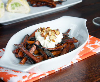 Charred Carrots with Balsamic and Goat Cheese