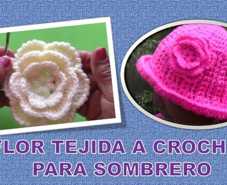 Flor tejida a crochet paso a paso para sombrero fácil de hacer