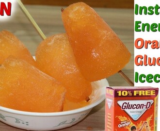 1 मिनट में ऑरेंज ग्लूकोज चुस्की बनाये। Instant Energy Orange Glucose Icecream Recipe|Orange POPSICLE