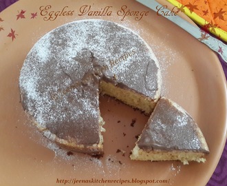 Eggless Vanilla Sponge Cake in Pressure Cooker