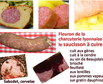 Recette de saucisson à cuire au vin rouge, champignons (Beaujolais)