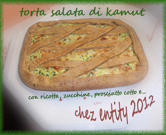 Zucchine, ricotta, prosciutto cotto e scaglie di grana!! La torta salata di Kamut per Aria!!