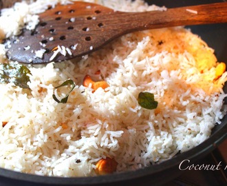 Coconut rice  |  Thenga sadam  |  Coconut pilav