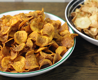 Chips van pastinaak en zoete aardappel