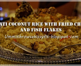 Basmati Coconut Rice with Fried Chicken and Fish Flakes