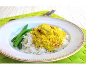 Tonfisk i currysås med ris recept | Mat.se