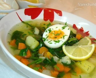 Špenátová polievka so zeleninou (fotorecept)