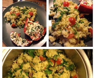 Vega: Couscous salade met mozzarella, tomaat en basilicum