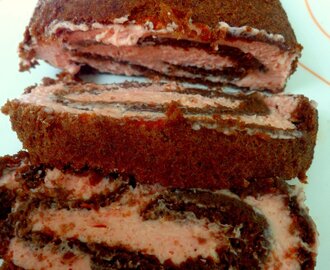 Chocolate Strawberry Roll Cake