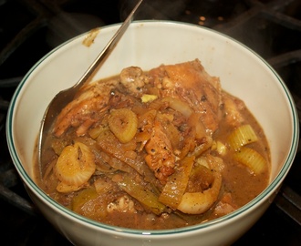 Last week dinner: Braised chicken with fennel and apples