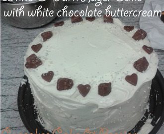 White & Dark Chocolate Layered Cake with White Chocolate Buttercream