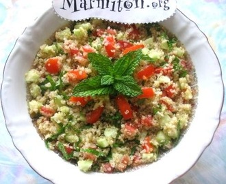 {SANS GLUTEN, SANS LACTOSE, POSSIBLE SANS ALLIACEE : ECHALOTE} Salade 🥗 de Quinoa, aux Tomates 🍅, au Concombre et à la Menthe ©aidedeGilda