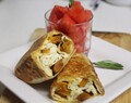 Egg white & Roasted Butternut Squash Wrap with Rosemary-Scented Watermelon