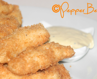 Home made Crispy Fish Fingers with Black Pepper Mayonnaise Recipe!