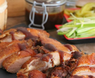 PEKING DUCK WITH PANCAKES AND PLUM SAUCE