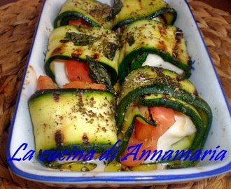 Involtini di zucchine alla mediterranea, ricetta light