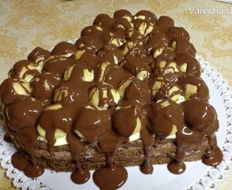 Čokoládová torta s profiteroles (fotorecept)