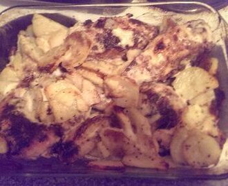 Baked chicken garlic and potatoes recipe and blog review