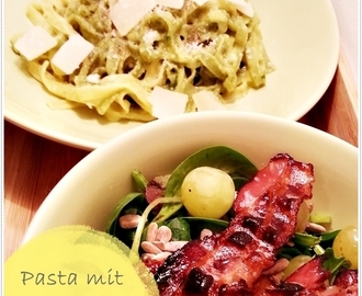 [FOOD] die weltbeste Pasta mit Zitronen-Basilikum Soße und Speck-Salat (ala Jamie O.)