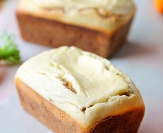 Mini Carrot Cake Loaves with Baked Cream Cheese Topping