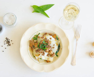 Wet & Wild Garlic Lasagne with Creamy St. George’s Mushrooms & Fresh Egg Pasta