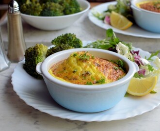 Easy Light Lunch for a 5:2 Diet Day: Salmon and Spring Onion Gratins (250 Calories) Recipe