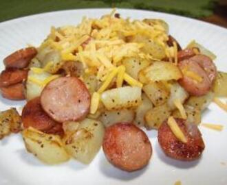 Simple Hot Dog and Potato Skillet