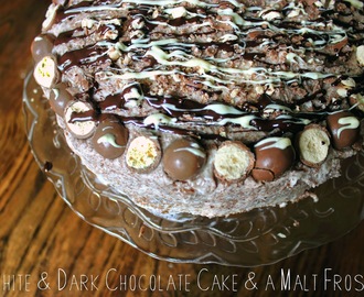 White & Dark Chocolate Malteser Cake