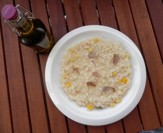 Šafránové rizoto so žltou cuketou a hľuzovkou