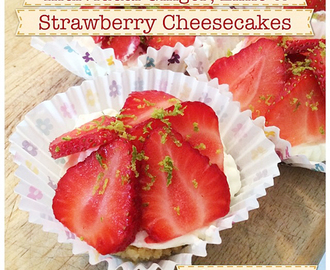 Individual Ginger, Lime and Strawberry Cheesecakes