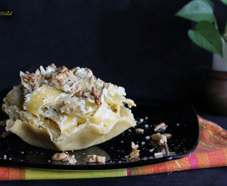 Pappardelle con crema di asparagi e noci su cialda di Parmigiano Reggiano e le regole dello SmartCooking