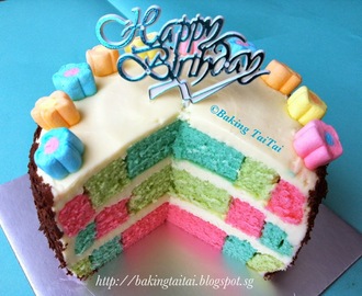 My birthday cake - Tutorial on how to do a dartboard or checkered cake