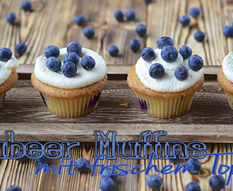 Blaubeer Muffins mit frischem Topping