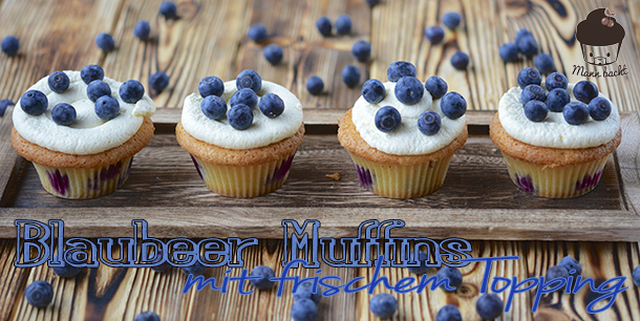 Blaubeer Muffins mit frischem Topping